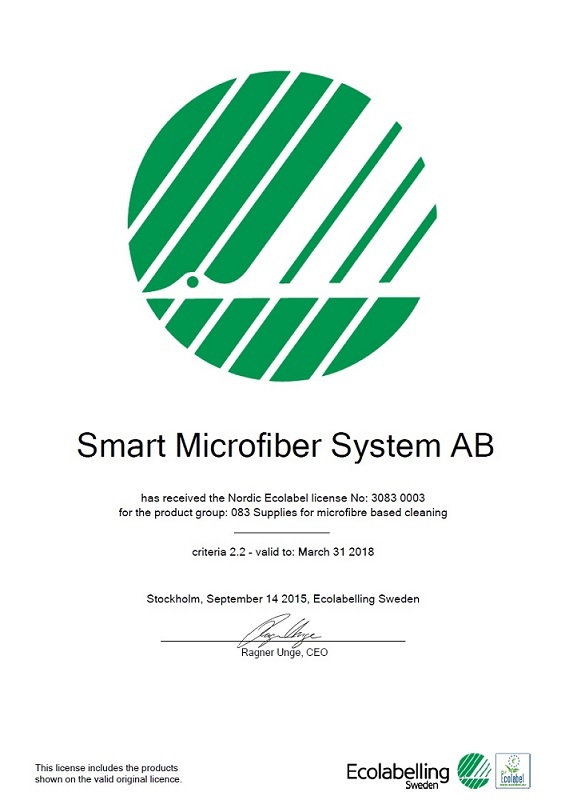 Smart Microfiber System и Экознак Nordic Ecolabel