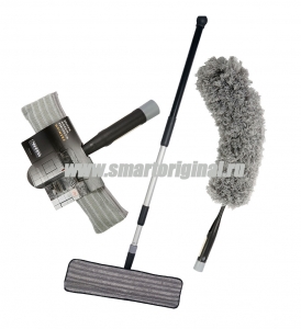 Premium-набор №3: Швабра бытовая, 1 насадка влажная + основа гибкая + платформа для мытья окон фото в интернет-магазине Смарт.ру